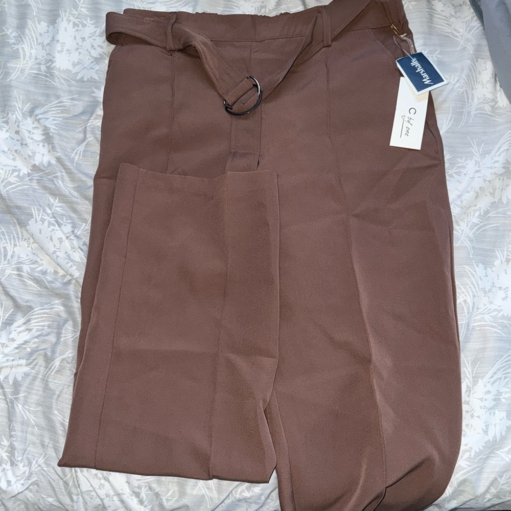 Size small dusty pink trouser with adjustable belt